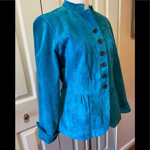 NWOT~Gorgeous Turquoise Suede Jacket by NorthStyle - Picture 3 of 8
